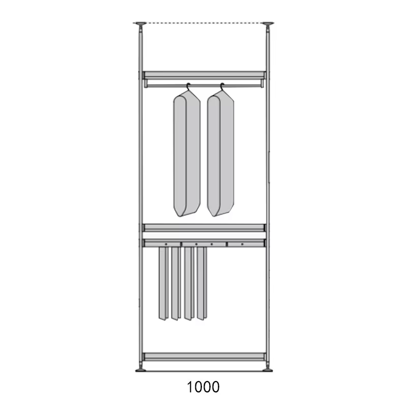 Support de rangement pour garde-robe, vestiaire ouvert, chambre à coucher, cintre en acier à Angle S