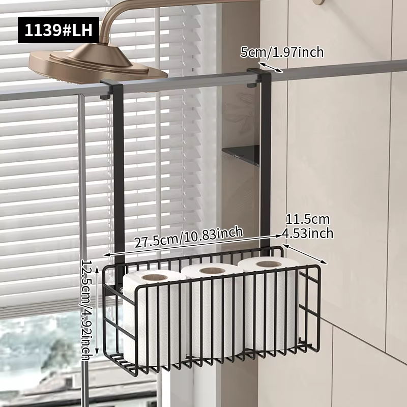 Support mural de salle de bain pour salle de douche, panier suspendu de porte d'armoire de balcon de