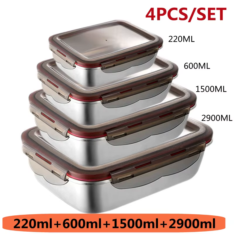 Boîte à déjeuner en acier inoxydable 304, boîte à Bento chauffante pour micro-ondes, Sauce aux fruit