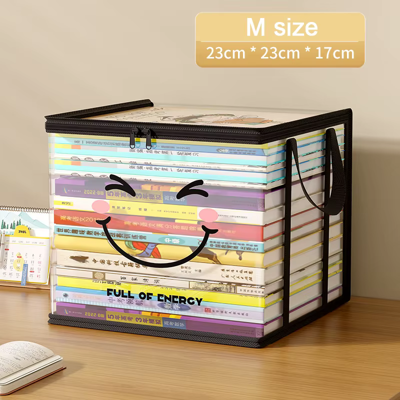 Boîte à livres pliable, dortoir d'étudiants, organisateur de livres de classe, transparent, étanche,
