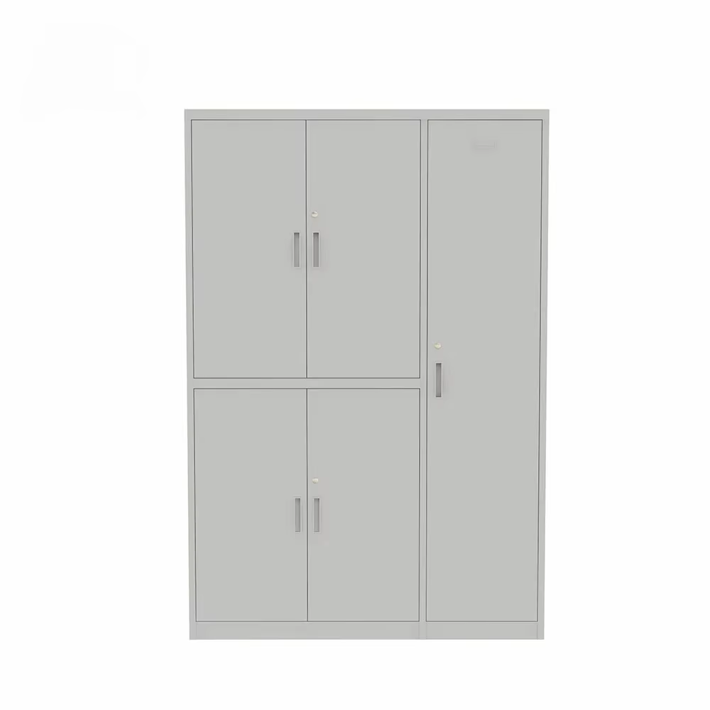 Armoire de rangement en métal avec 6 tiroirs (armoire de bureau courte à portes en acier)