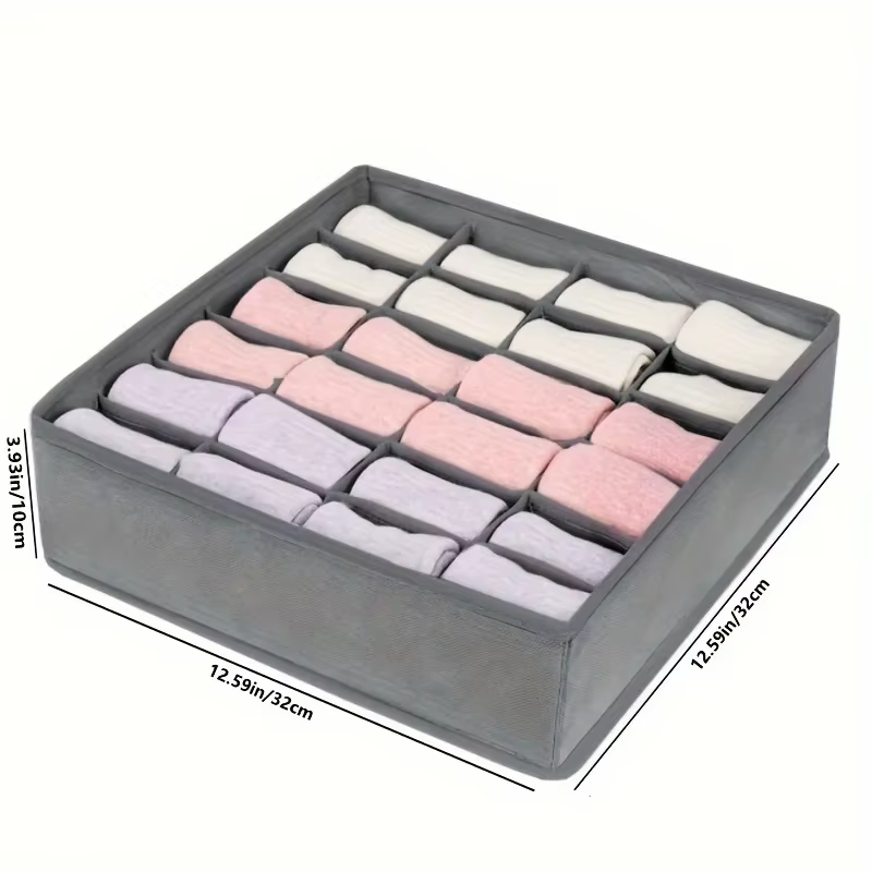 Boîte de rangement en tissu avec 24 compartiments, 1 pièce, organisateur pliable et empilable pour c