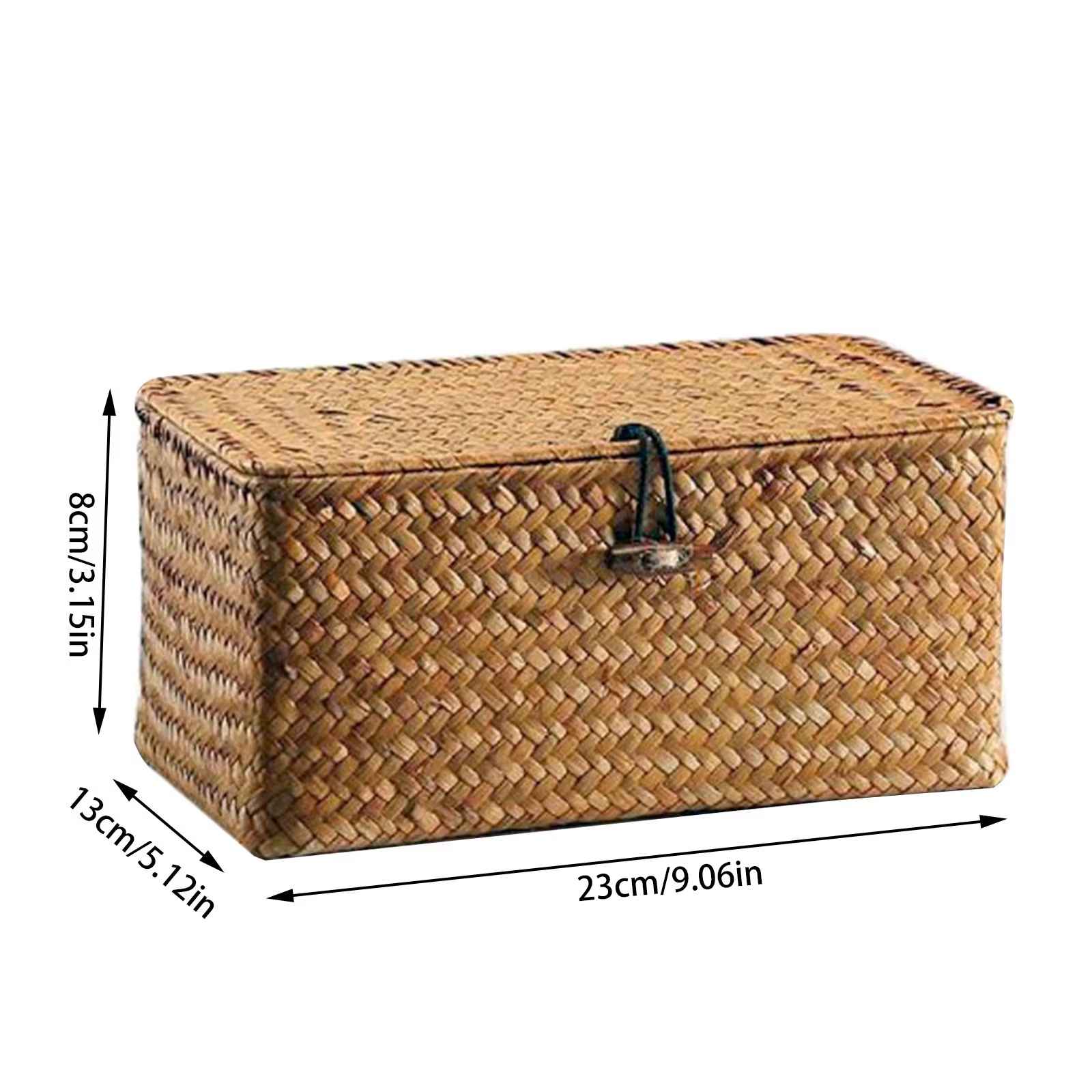Panier de rangement en osier, panier à linge en rotin tissé avec couvercle, grande boîte de rangemen