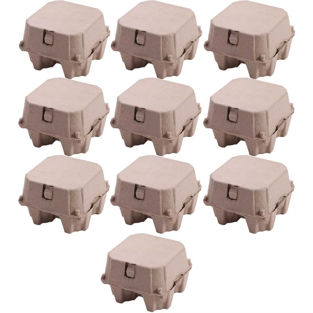 Cartons à œufs en pâte de papier créatifs à 4 grilles, empilables et réutilisables, plateau pour œuf