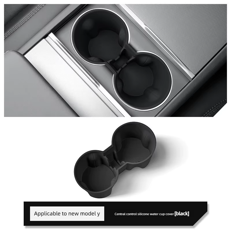 Pour Tesla Model Y L 2025 – Boîte de rangement en silicone pour porte-gobelet central de voiture, li