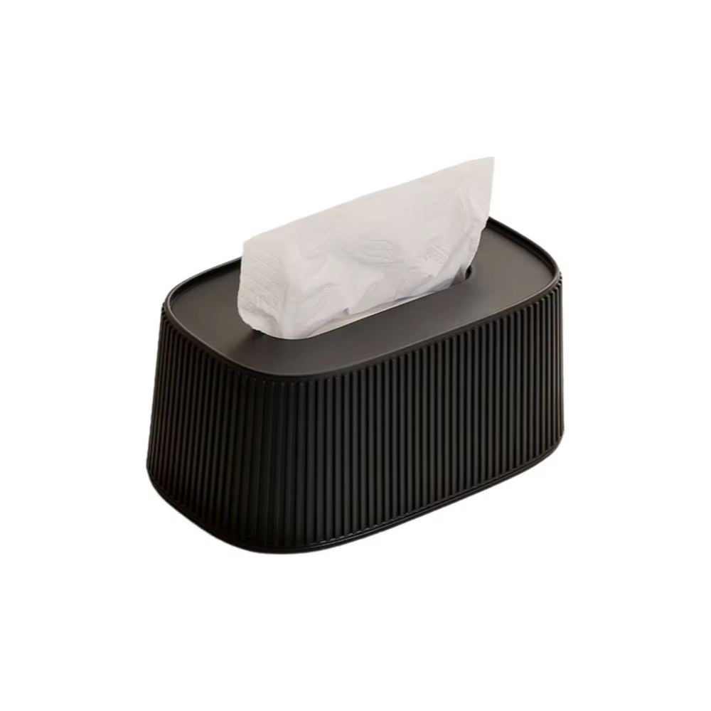Boîte à mouchoirs à grande ouverture avec couvercle en bois/plastique lisse, distributeur de mouchoi