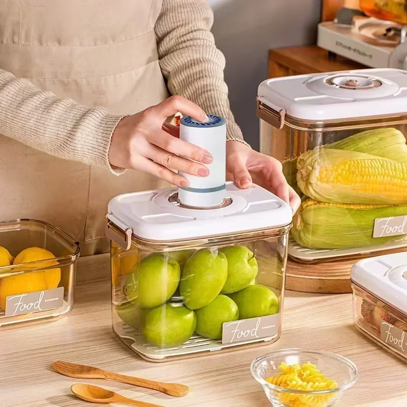 Boîte de conservation sous vide, récipient hermétique, grande capacité, distributeur de nourriture,