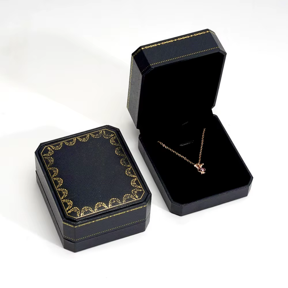 Boîte à bijoux élégante, boîte de présentation pour colliers et pendentifs, organisateur de bijoux r
