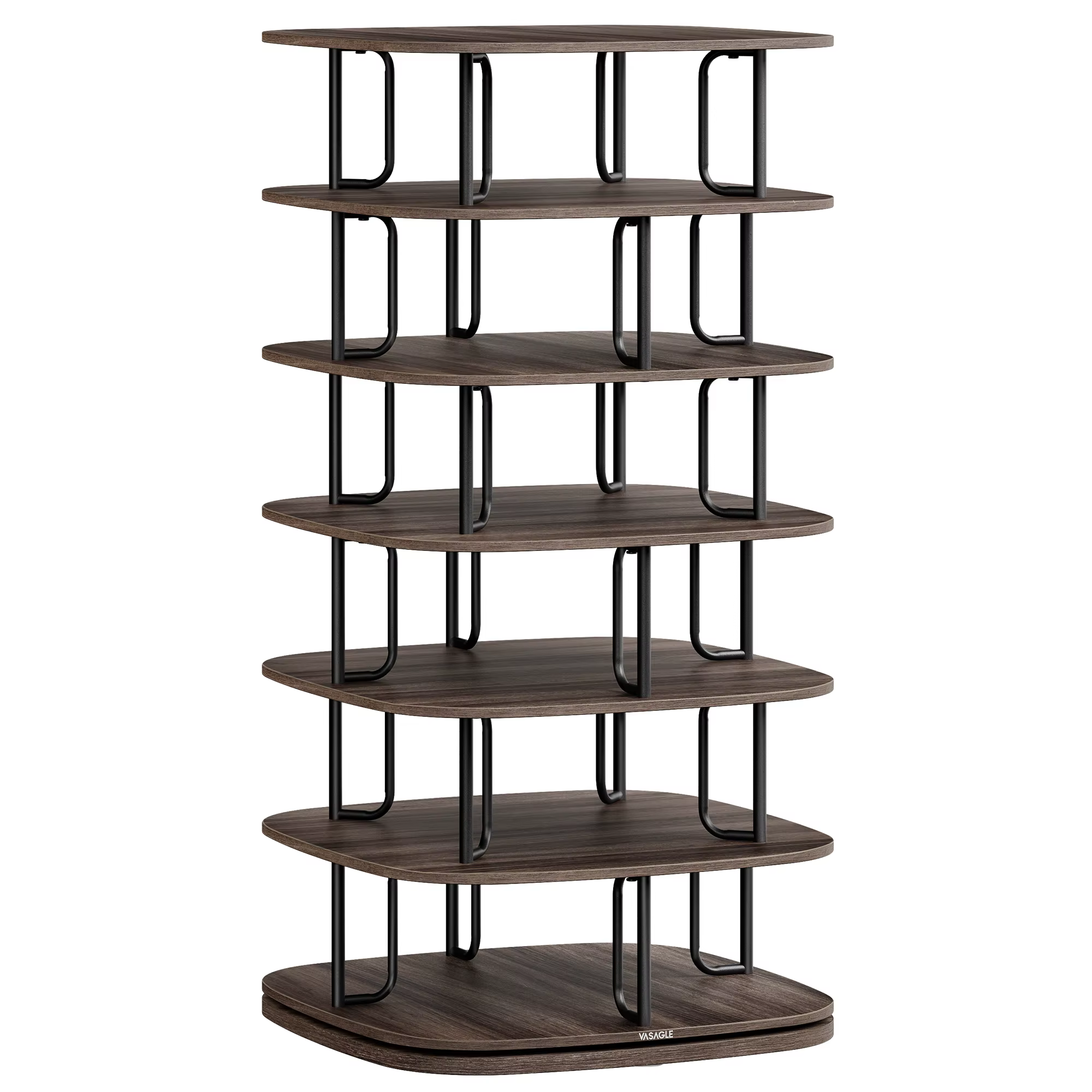 Armoire à chaussures tournante à 7 niveaux, présentoir autoportant, tour à chaussures rotative à 360