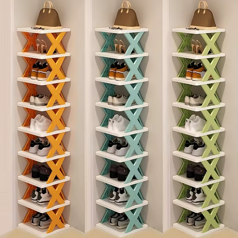 Étagère à chaussures verticale à 9 niveaux – Organisateur étroit peu encombrant pour 9 paires! Assem