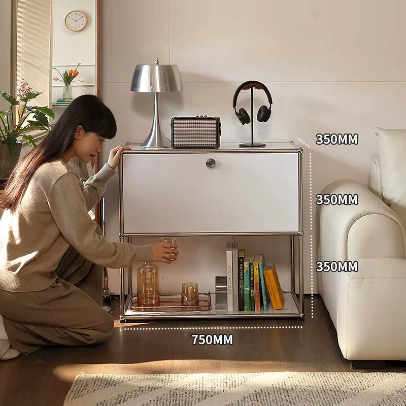 Armoires de salon, étagères blanches, Module de buffet en acier inoxydable, casier de rangement comb