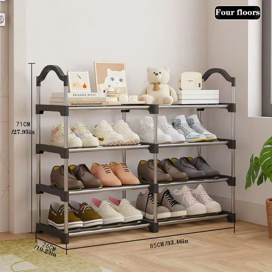 Meuble à chaussures double rangée - rangement multi-niveaux pour la maison, étagère à chaussures rob