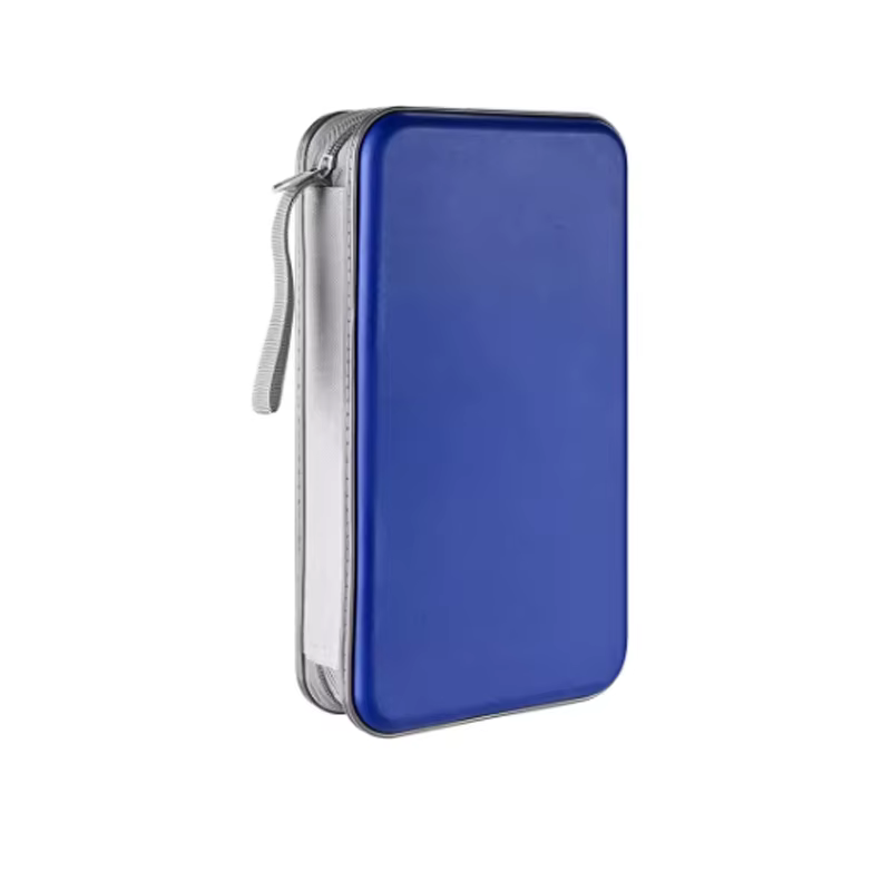 Étui de rangement pour CD et DVD de 96 disques, en plastique rigide, portable, avec fermeture éclair