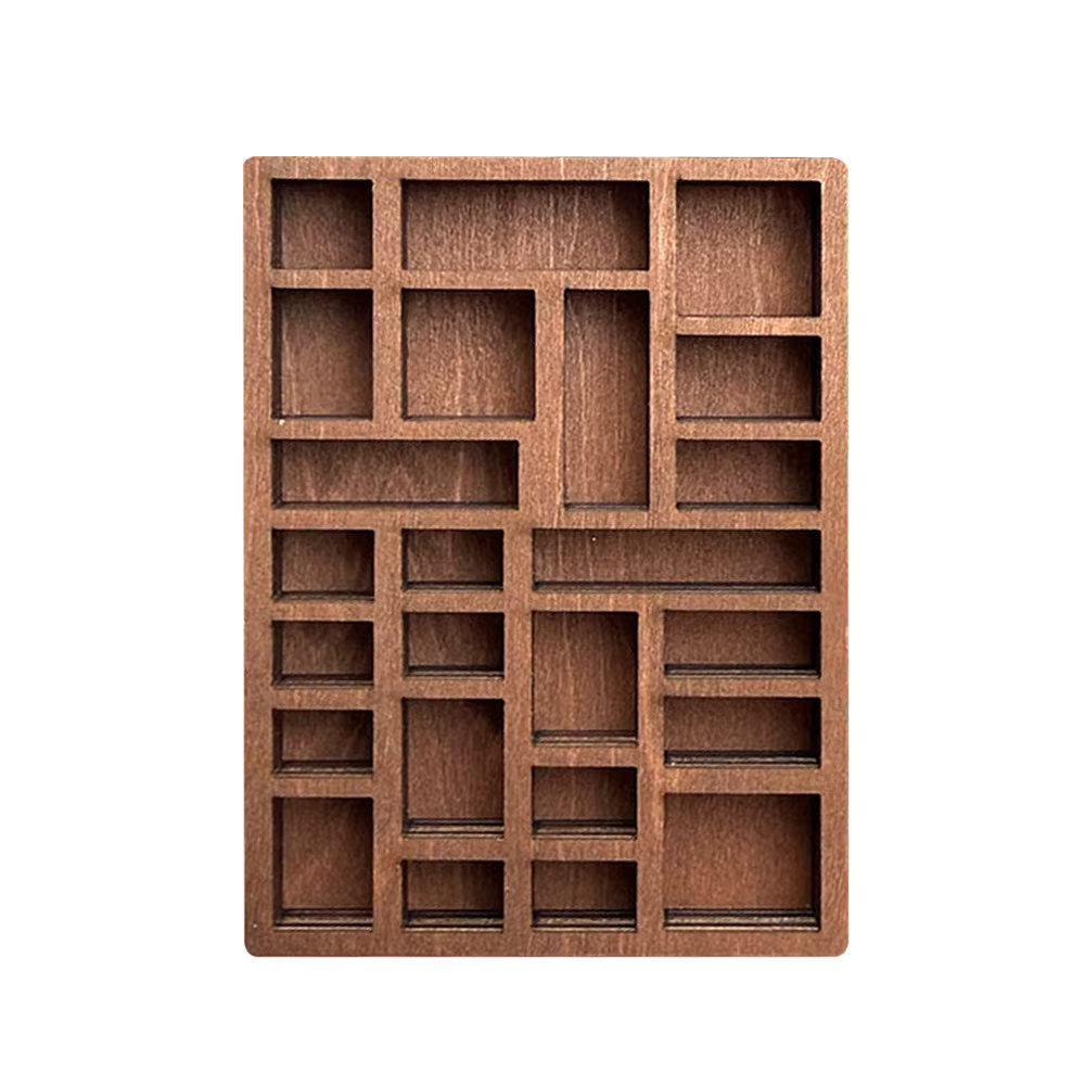 Étagère à bibelots Miniature marron créative, variété de grilles, compartiments, étagère pour maison
