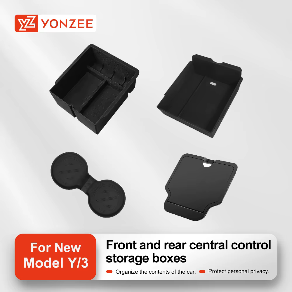 Boîte de rangement de contrôle du centre YZ Porte-gobelets pour Tesla modèle 3 Y Highland Juniper 25