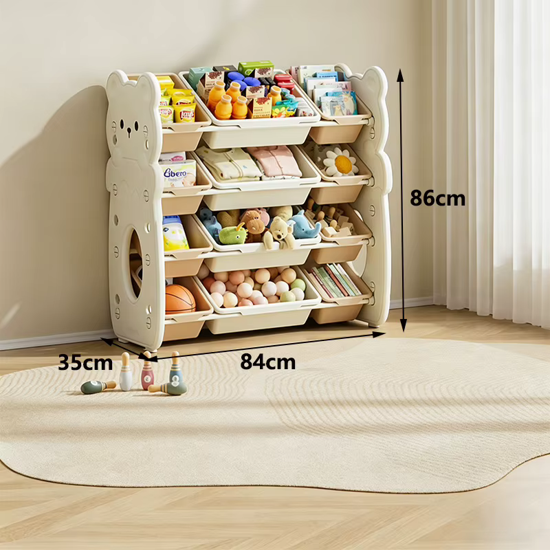 Étagère de rangement pour jouets d'enfants, grande capacité, organisateur multi-niveaux pour la mais