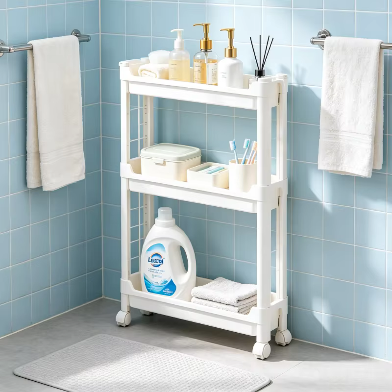 Étagère de rangement étroite de 9,5 cm de large à 3 niveaux, support de rangement mince pour porte, 