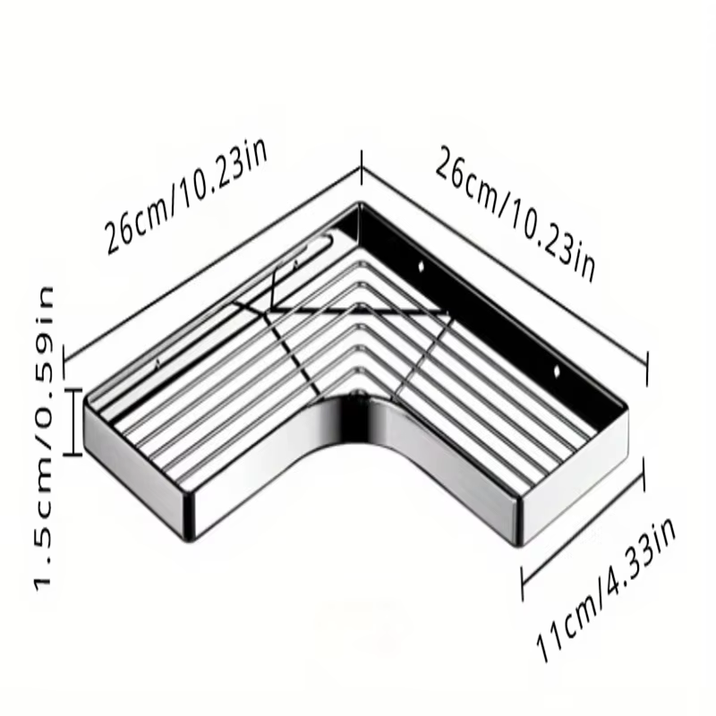 Étagère de montage drainable en acier inoxydable, avec barre plate épaisse et cadre triangulaire, po