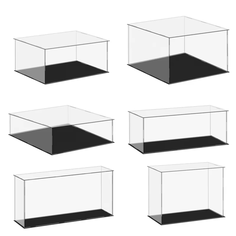 Présentoir en acrylique Transparent, boîte de rangement en plastique, Cube à assembler, vitrine anti