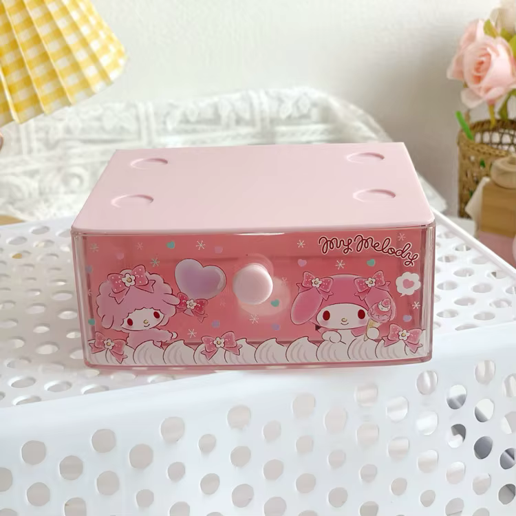 Boîte de rangement Hello Kitty, boîte de rangement et d'organisation à tiroirs avec classification, 