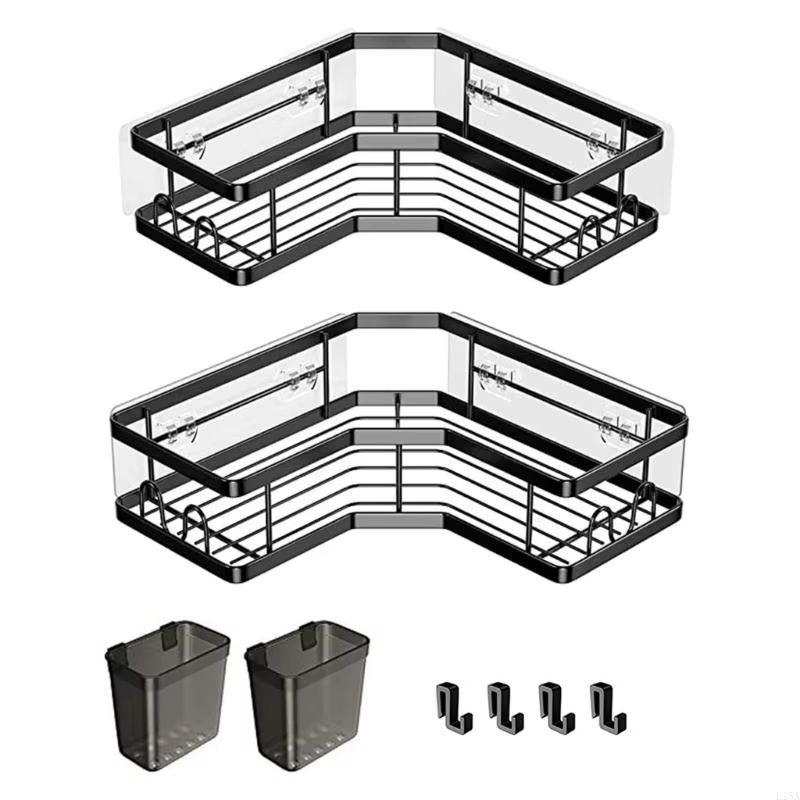 E15A – ensemble d'étagères de douche adhésives, pratique, Organization de salle de bain, organisateu