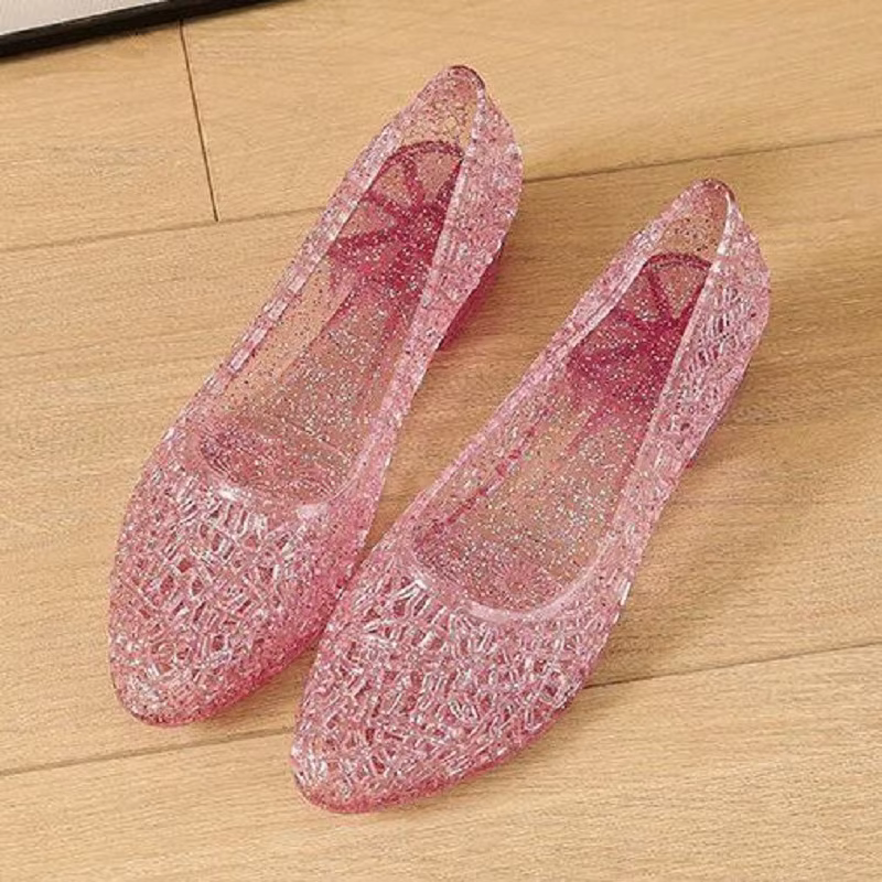 Mules plates chic à bout pointu et paillettes pour femme, style décontracté, à enfiler, avec découpe