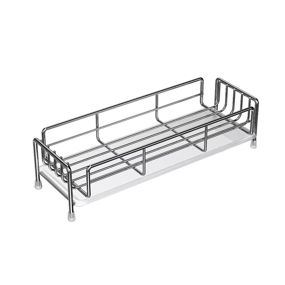 Égouttoir d'évier en acier inoxydable, étanche, anti-humidité, auto-drainant, avec plateau de récupé