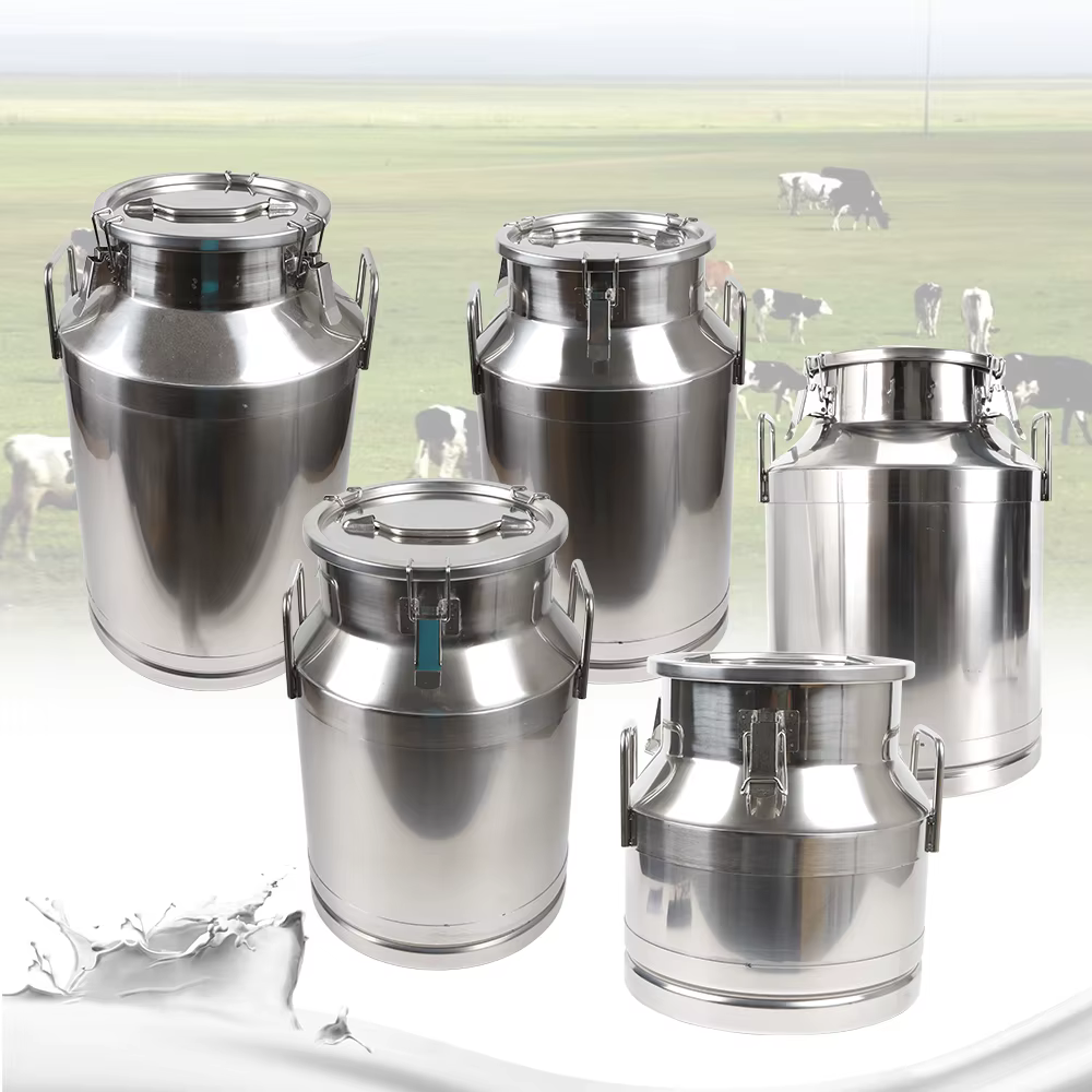 Grande boîte à lait en acier inoxydable avec couvercle scellé, carafe fourre-tout E27, 5.25, 8/10, 6