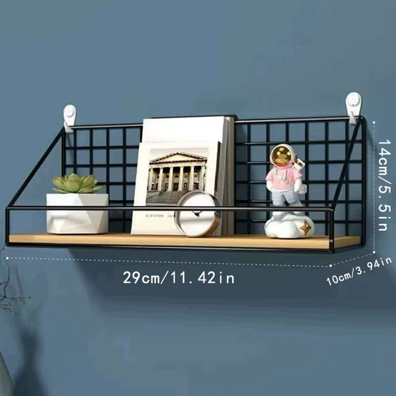 1 étagère de rangement sans perçage, pour tête de lit de chambre, dortoir, ou support mural en fer p