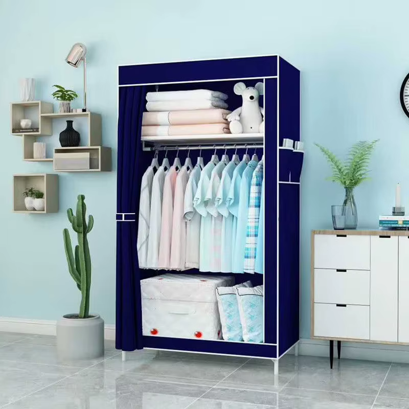 Armoire simple Armoire anti-poussière pour dortoir d'étudiants Armoire pliante en tissu anti-poussiè