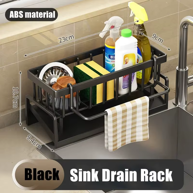 Étagère de cuisine multifonctionnelle en plastique, étagère de Drainage de rangement de chiffon, éta