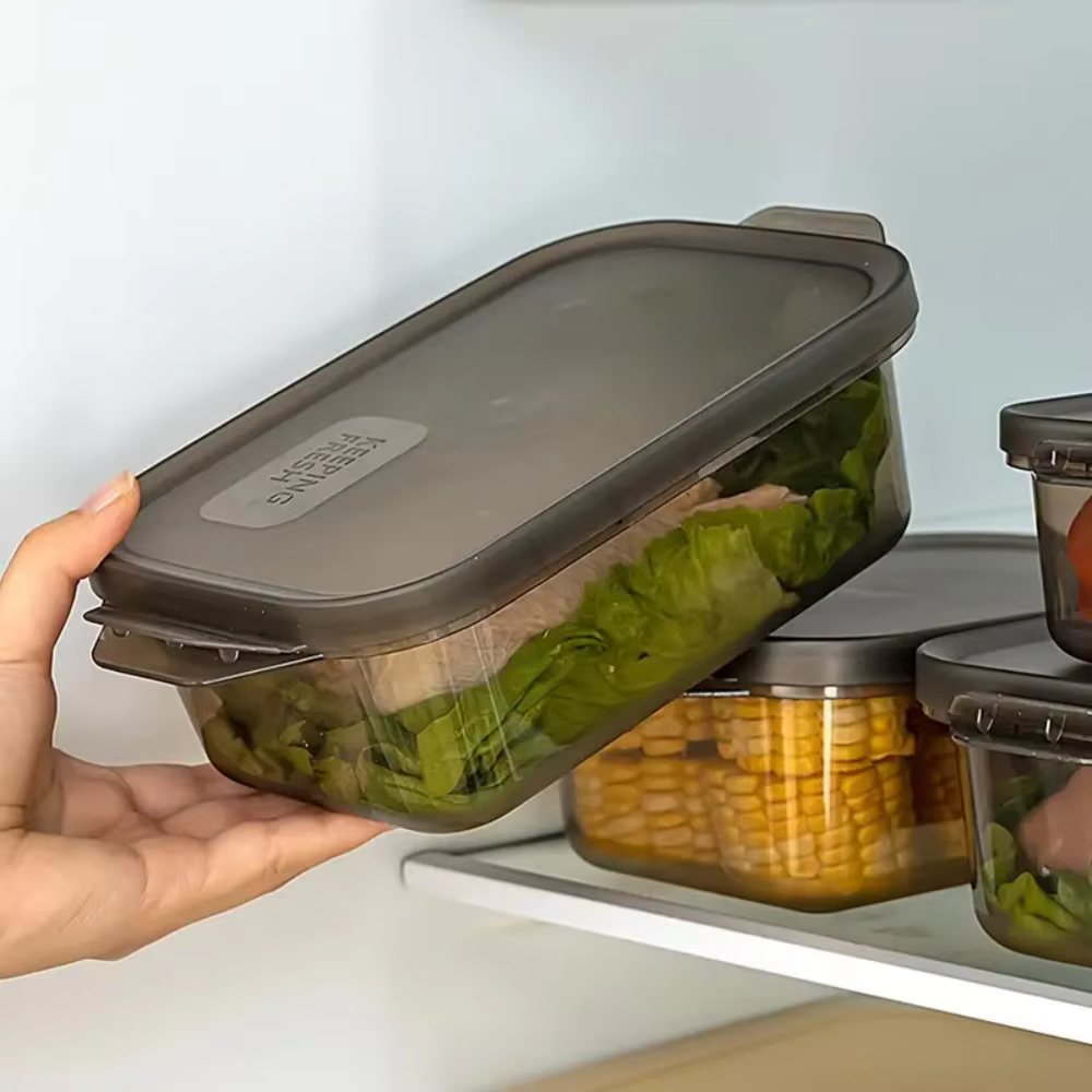 Ensemble de 3 pièces, boîte de conservation des aliments en plastique réutilisable avec couvercle