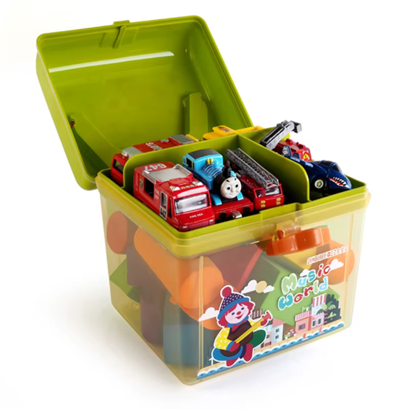 Boîte de rangement double couche pour enfants