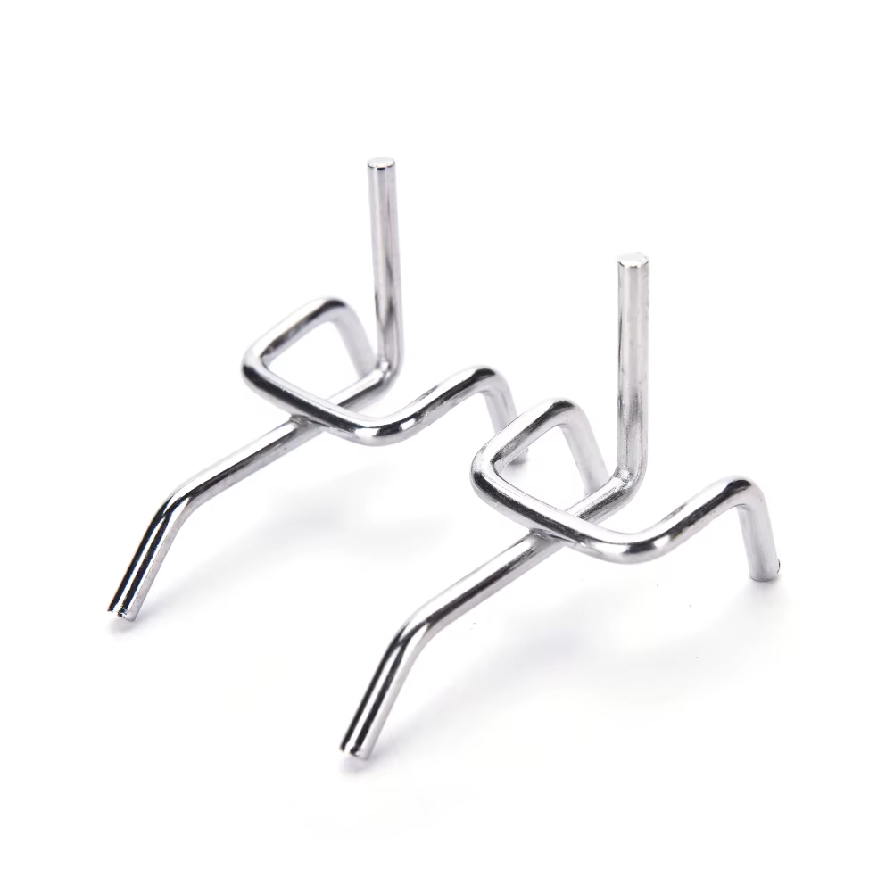 10 pièces 5 cm En Métal Panneau Perforé Crochets Mur D'affichage Au Détail Magasin Peg Latte Mur Maison Cintre Chrome