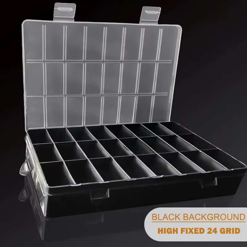 Boîte de rangement en plastique à 24 grilles