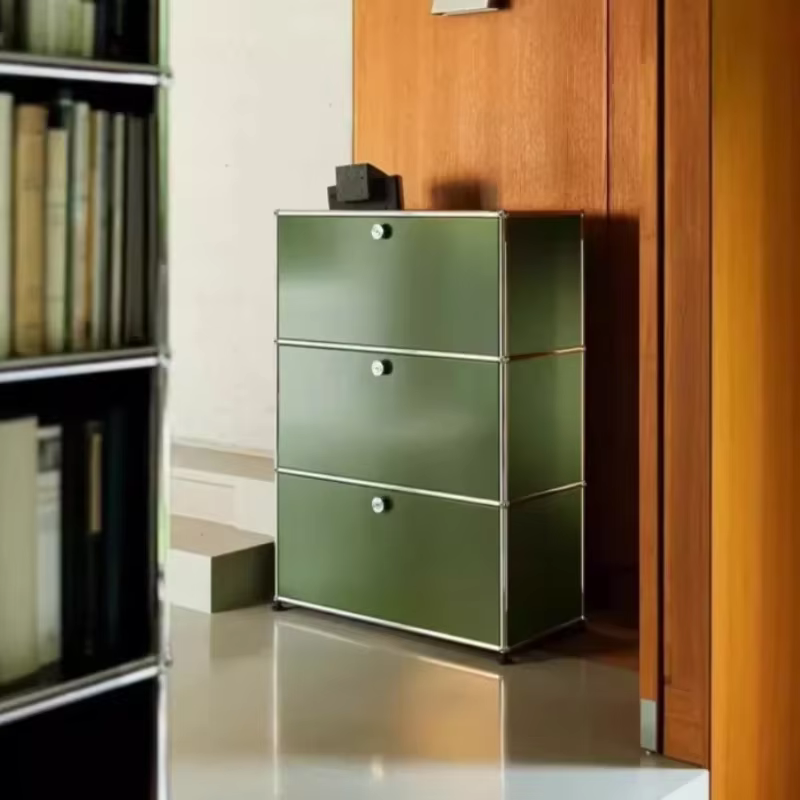 Armoire de cuisine moderne simplicité vert Olive casier de rangement en acier inoxydable commode organisateur armoires de salon meubles