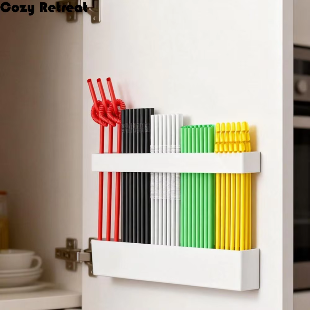 Boîte de rangement transparente pour pailles