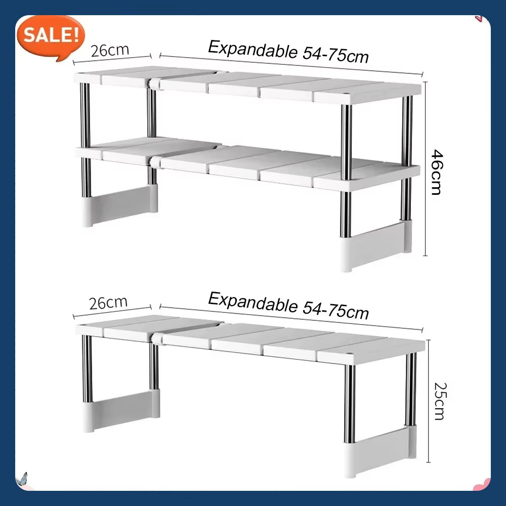 Étagère de rangement empilable pour armoire