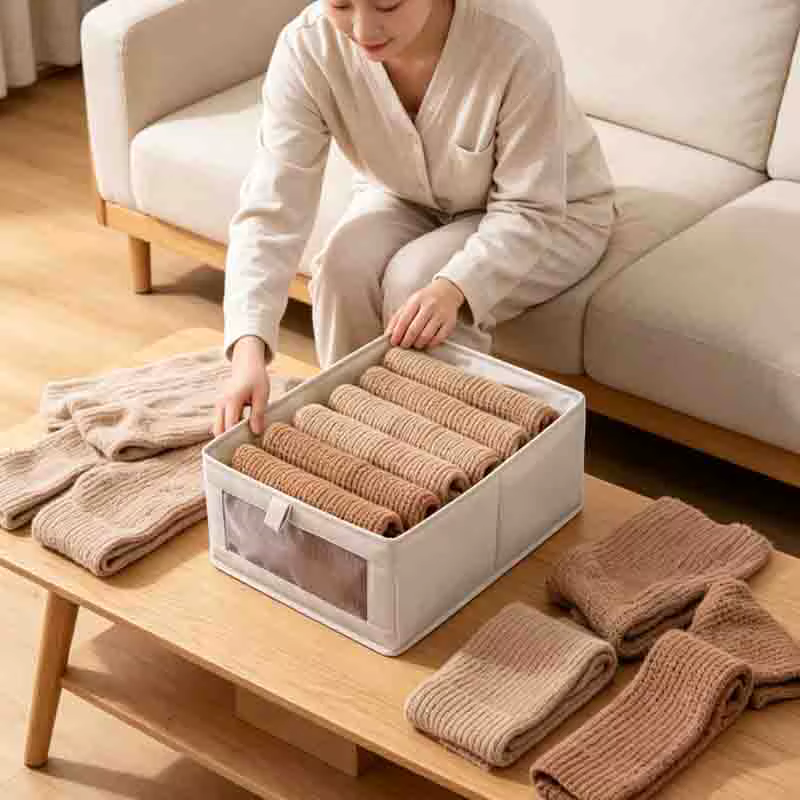 Boîtes de rangement pliables en tissu grande capacité pour pantalons et vêtements
