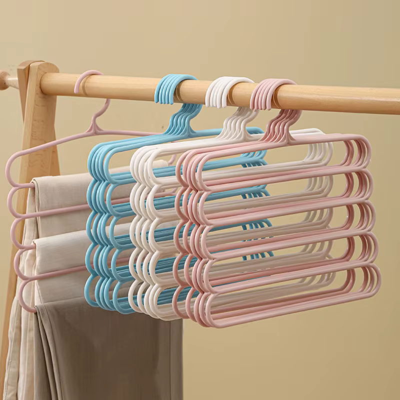 FJHANGERS-Cintres à 5 Couches pour Vêtements, Organisateurs de Rangement pour Placard, viser, Serviettes, Écharpes