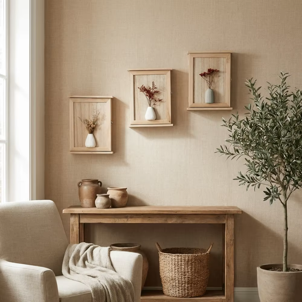 Boîte de rangement murale en bois pour clés
