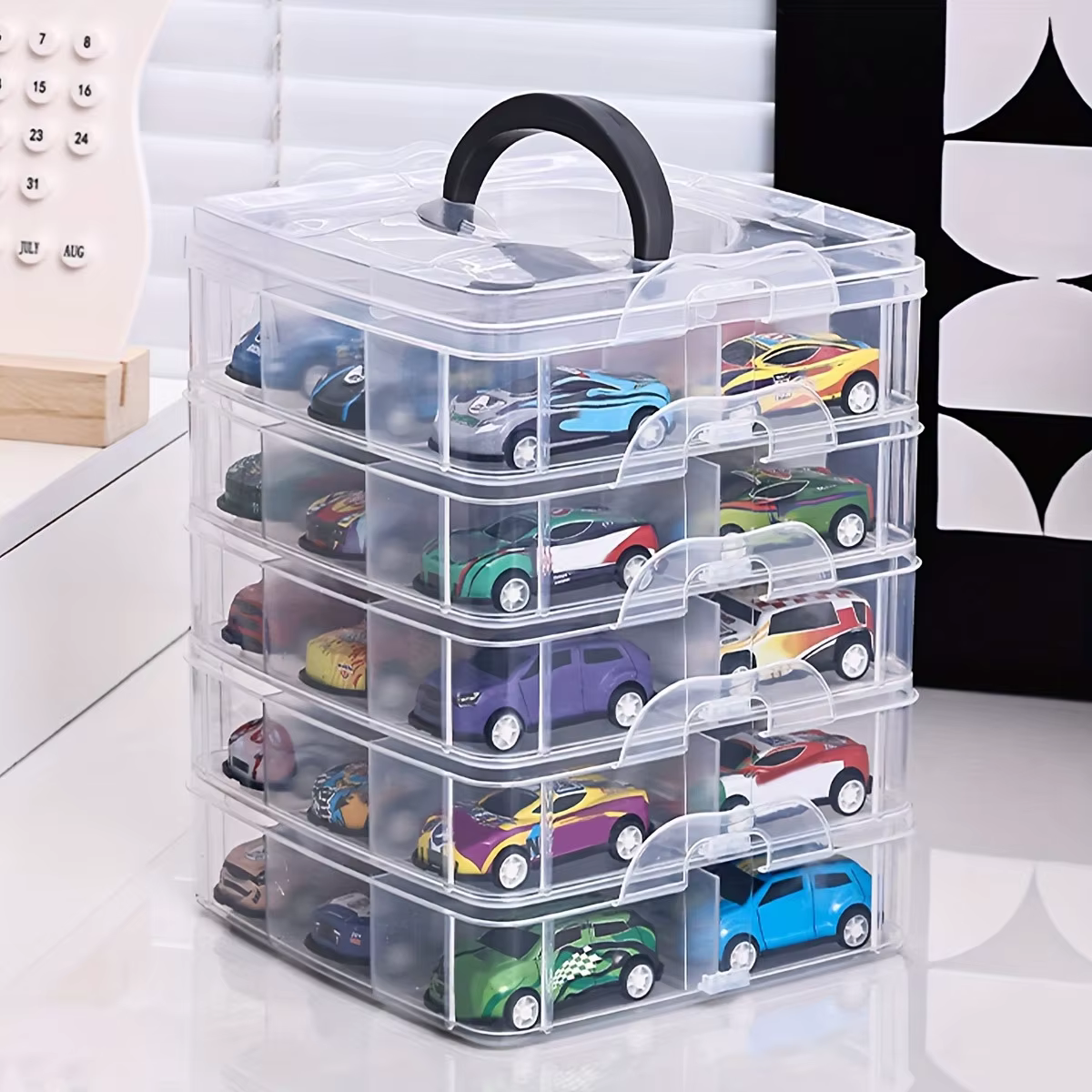 1 boîte de rangement transparente et minimaliste pour jouets