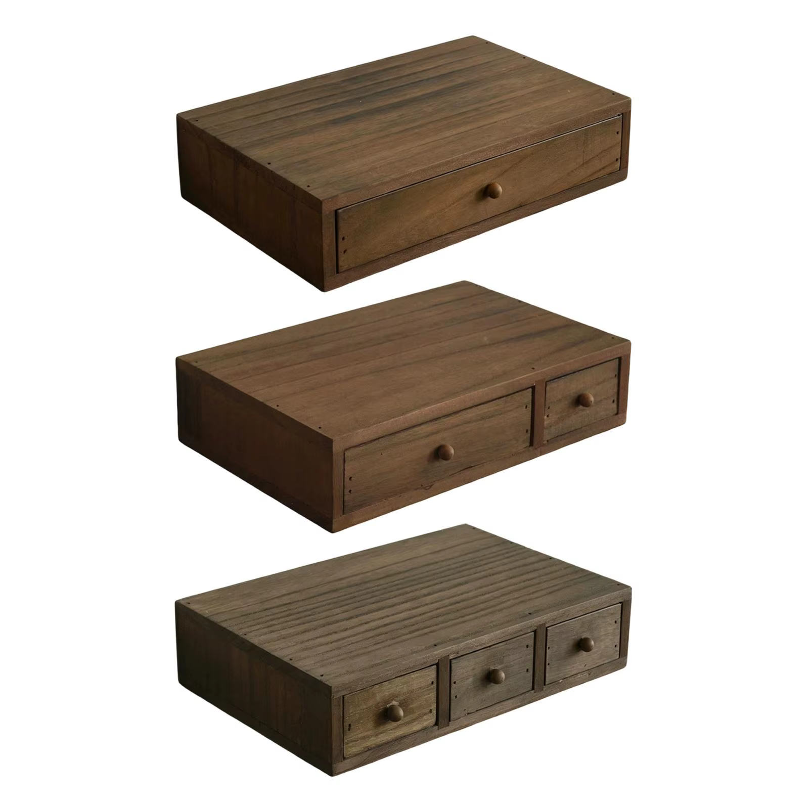 Organisateur de bureau en bois avec tiroir coulissant