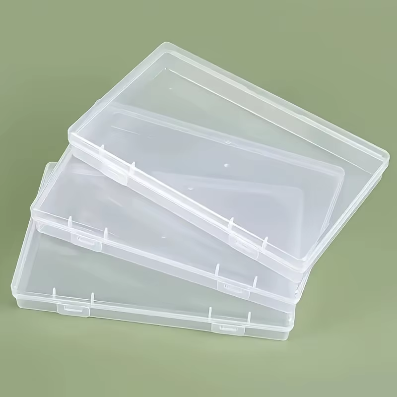 Boîte de rangement en plastique transparente avec couvercle serré