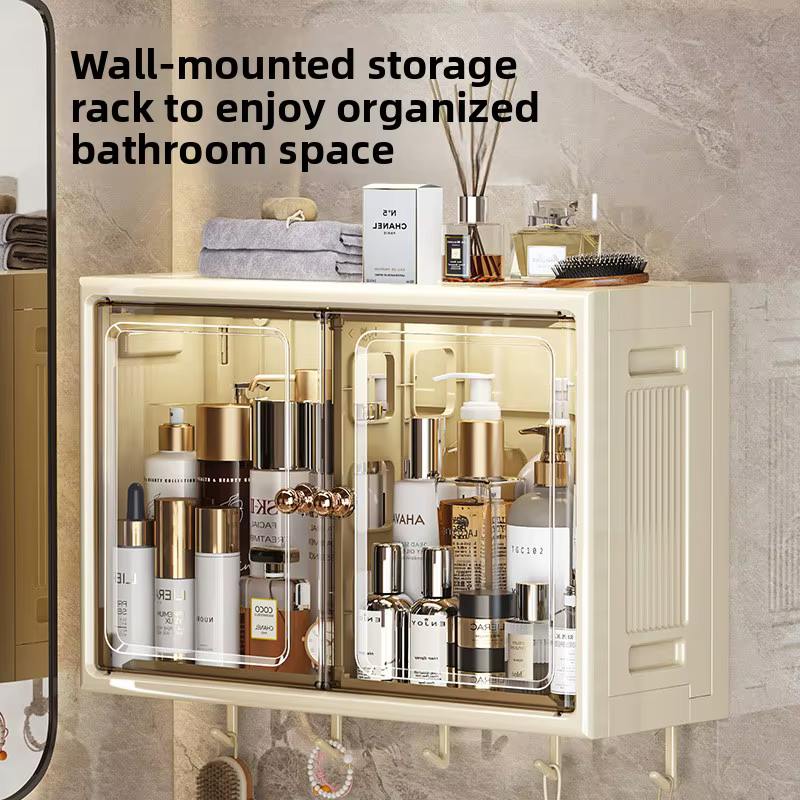 Organisateur mural pliable – Étagère de salle de bain sans perceuse pour cosmétiques