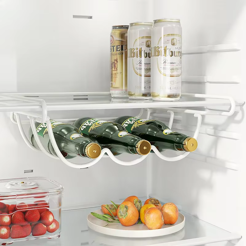 Organisateur créatif pour bouteilles de bière au réfrigérateur - Étagère de présentation de vin avec crochet de suspension pour le rangement et l'organisation à la maison et en cuisine