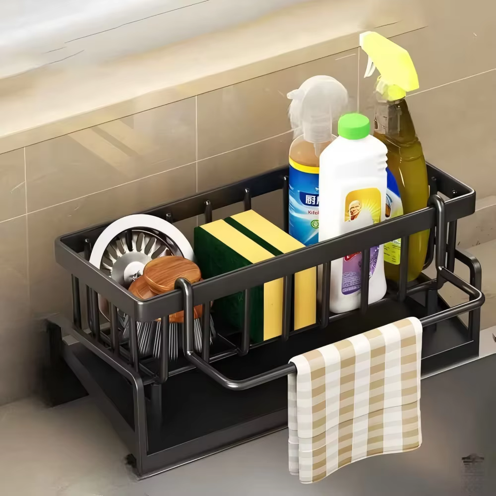 Étagère de rangement d'épices de cuisine avec égouttoir
