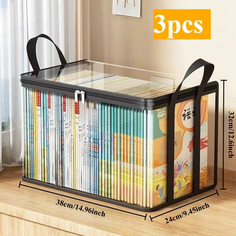 Boîtes de rangement transparentes avec couvercle rabattable - Grands bacs