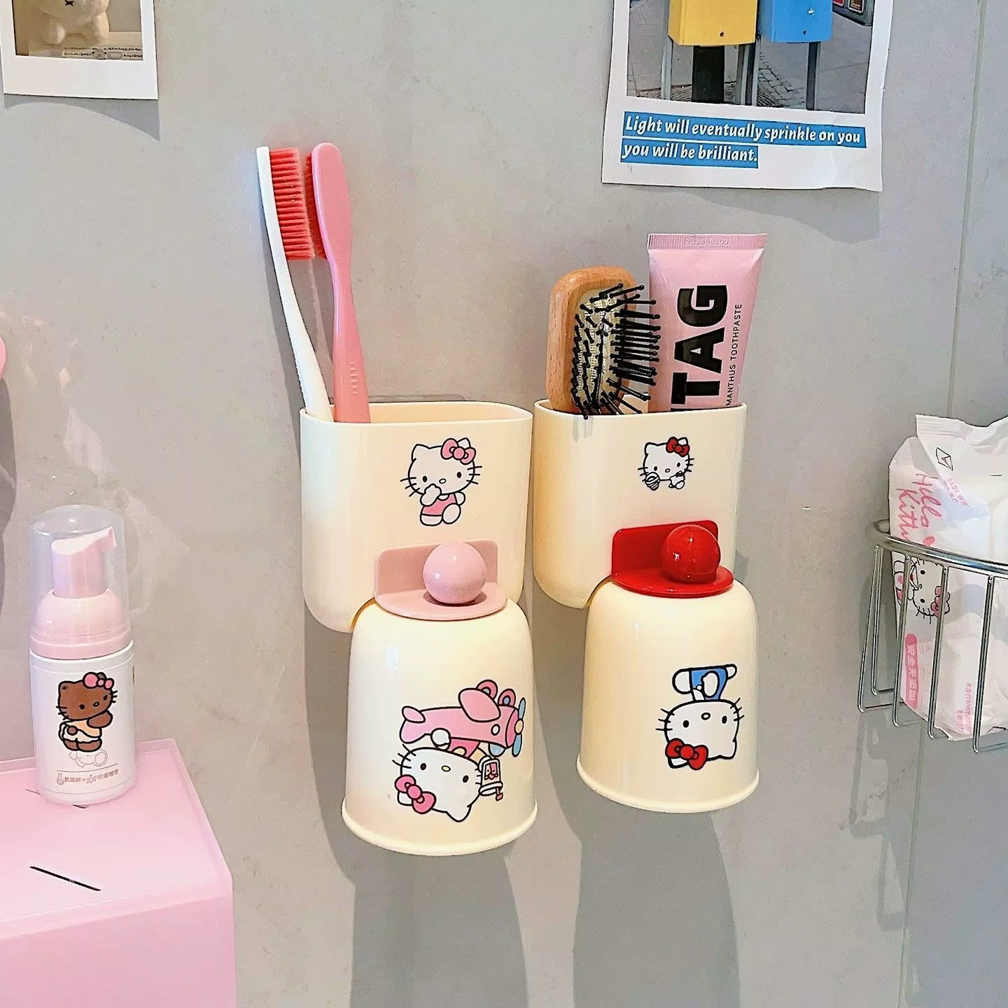 Ensemble de rangement pour salle de bain Kawaii HelloKitty
