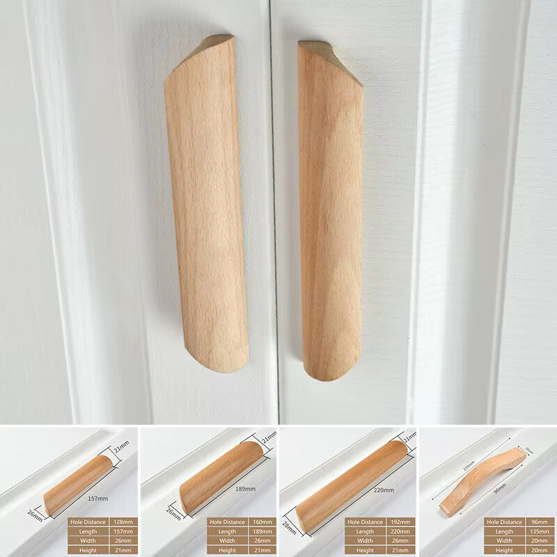 Poignées de meuble en bois de hêtre Foy